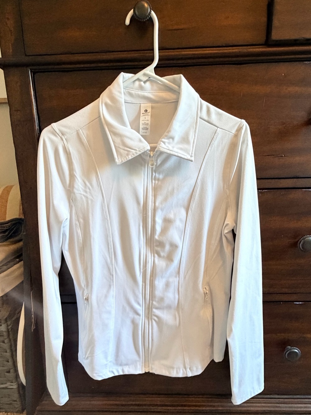 White Women’s Zip-Front Jacket - Athletic Style